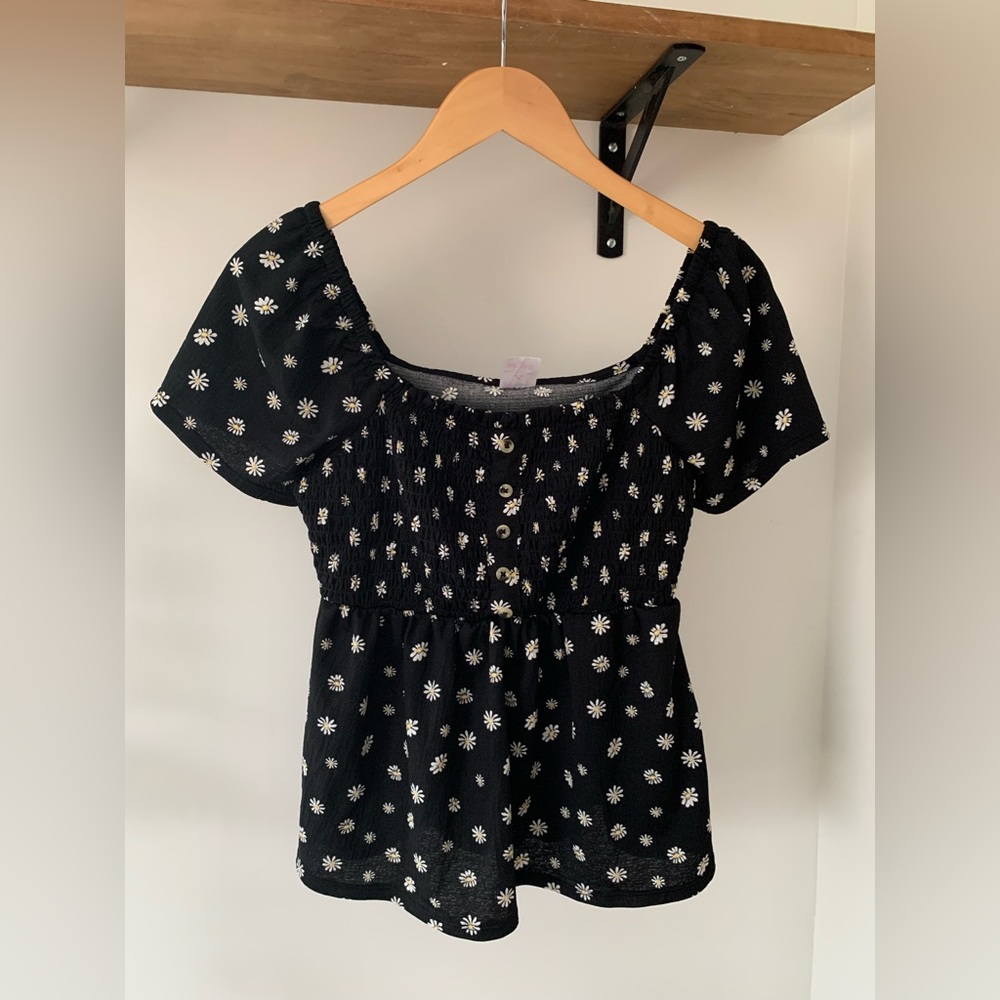 No Boundaries Black Floral Blouse